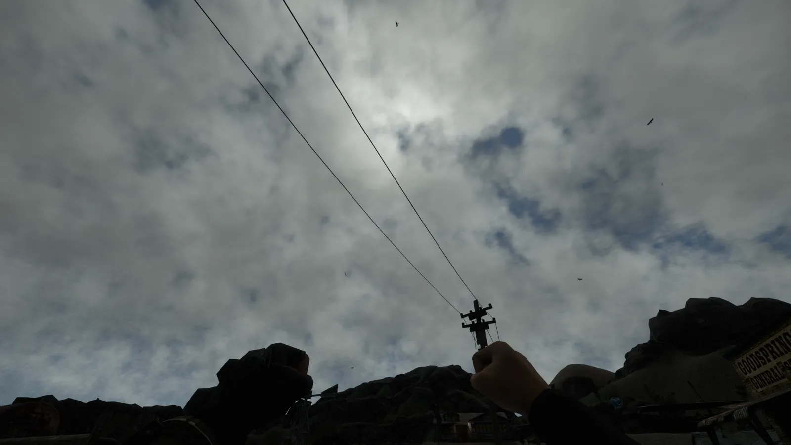 Overcast Numos skies above Goodsprings in Fallout: New Vegas